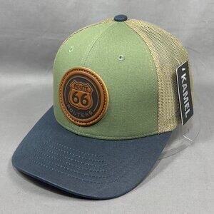 Route 66 Snapback Hat Cap Kamel Souvenir Trucker Mesh Western Leather Farm Mens